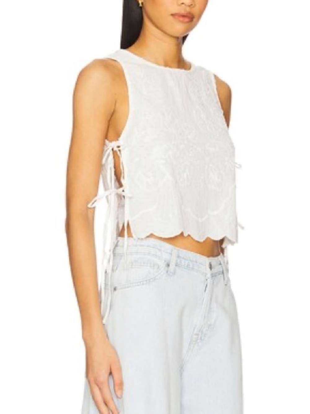Free People Faded Gardens Tank in white - Picture 4 of 10